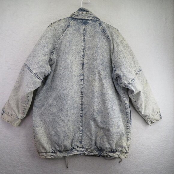 Rock Creek Jacket Womens Large Light Blue Acid Wash Denim Paisley Lined Quilted - Picture 5 of 13